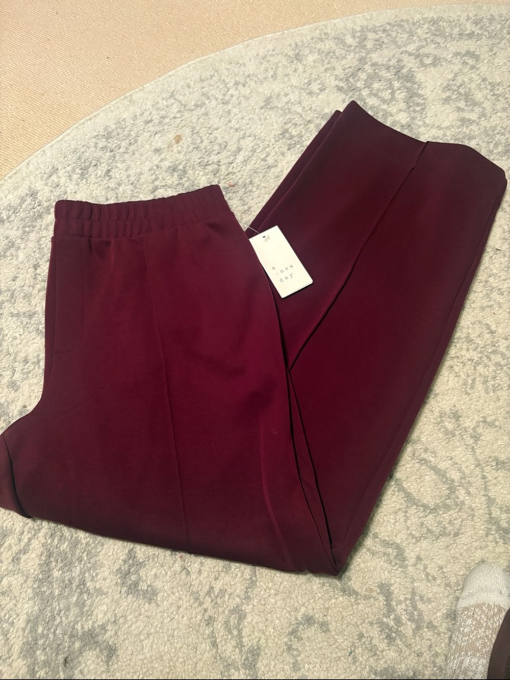A new day wide leg super soft burgundy sweat pant